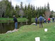 Partie de pêche à la truite