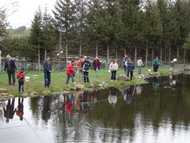 Partie de pêche à la truite